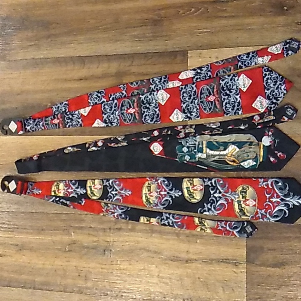 3 Tabasco neckties 100% Silk